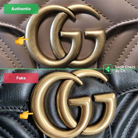 gucci marmont small fake vs real|gucci marmont chain strap authentic.